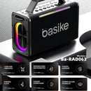 Caixa de Som Basike Ba RAD 063 160W Bluetooth Com Dois Microfones  RGB TWS 1+1 Bateria de 6 Horas