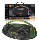 Caixa de Som Basike Ba RAD 207 80W IPX5 Portátil Bluetooth RGB Inteligente