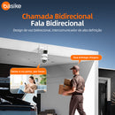 Câmera de Segurança Basike Ba CAM 002 4K para Telhado Externo Rastreamento de Pessoas 8x Zoom Controle Wi-Fi Lente Dupla Visão Noturna Rotação 355°/90° Áudio Bidirecional Armazenamento em Nuvem/TF