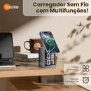 Carregador por Indução Basike Ba WXC 140 15W Despertador Pixel Bluetooth Sem Fio Rápido