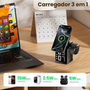 Carregador por Indução Basike Ba WXC 140 15W Despertador Pixel Bluetooth Sem Fio Rápido