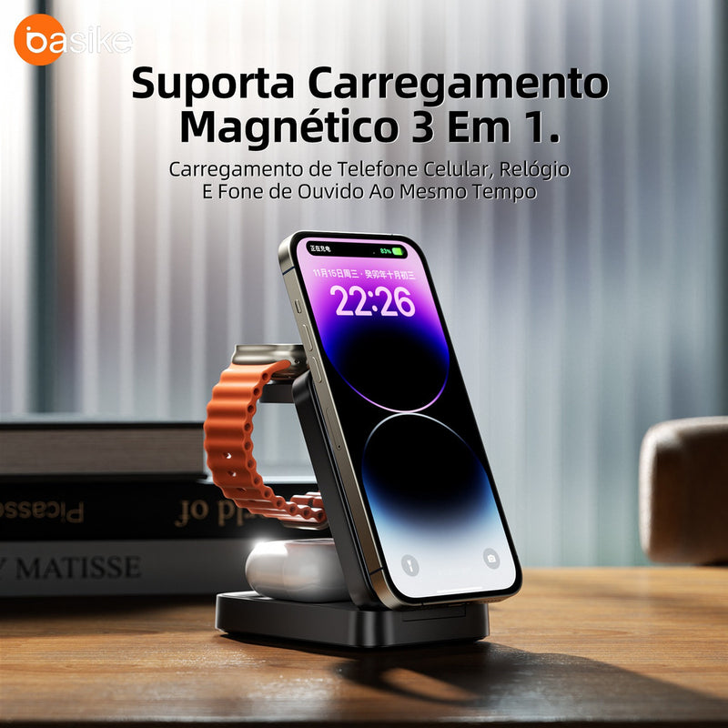CARREGADOR SEM FIO Ba WXC 148 3 em 1
