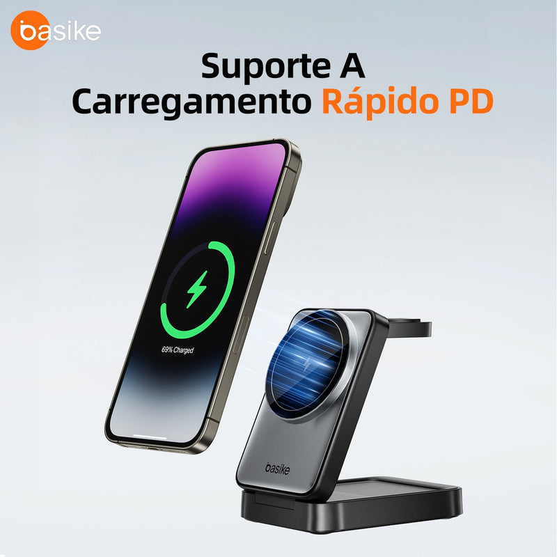 CARREGADOR SEM FIO Ba WXC 148 3 em 1