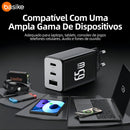 Carregador Basike Ba CAR 072 65W Turbo Tipo-C e USB Rápido