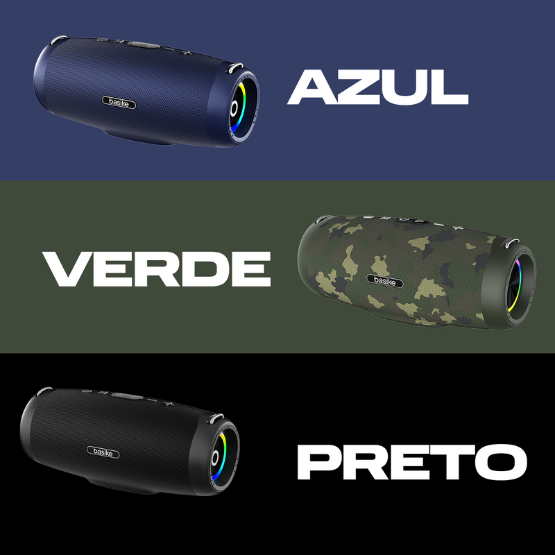 Caixa de Som Basike Ba RAD 293 100W Bluetooth  10.000mAh Sistema TWS (1+1) Ipx6 Boombox