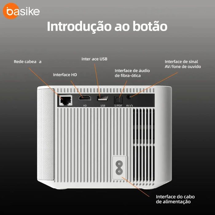 Projetor Basike Ba TY 163 HD 1080p Com Wifi Dual Band Com Foco automatico Bluetooth 20.000 Lumens. - Basike Brasil Oficial