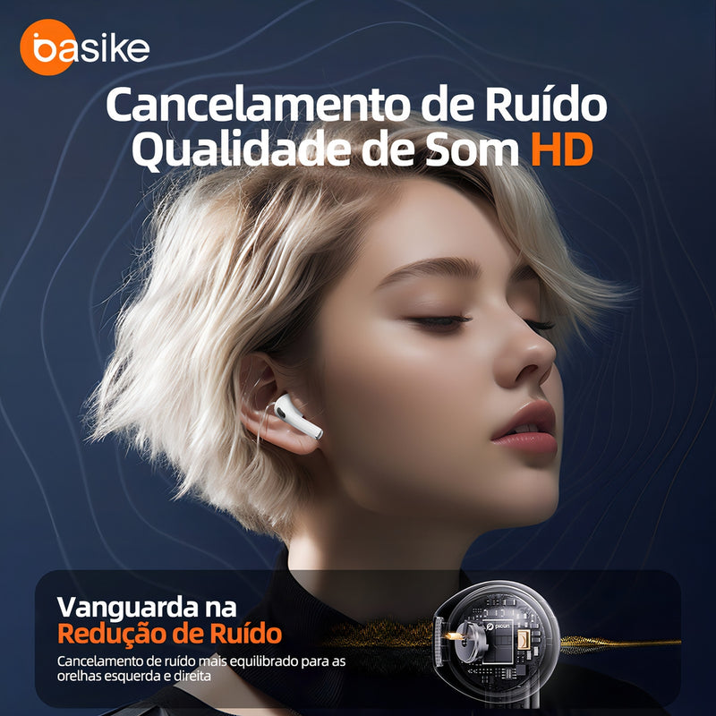 Fone de Ouvido Basike Bluetooth Ba FON 6697 Sem Fio Com Tela Touch LCD in-ear TWS