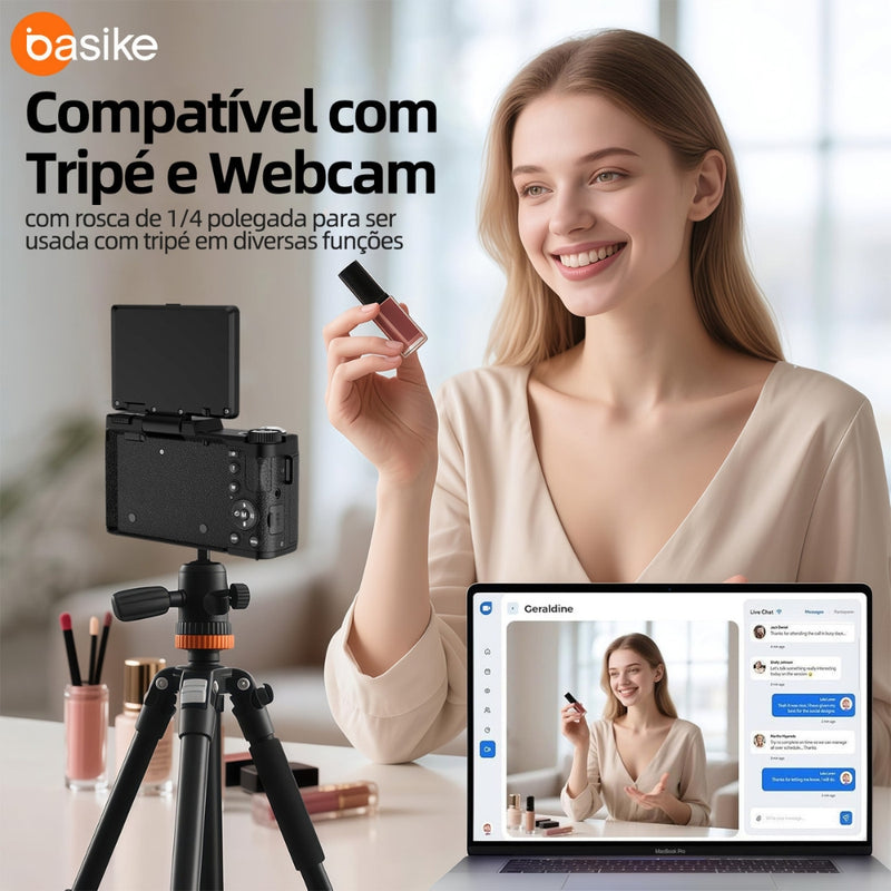 Câmera Fotografica Basike Ba CAM306 Digital 5K 64mp 18x Inteligente com AI Cartão Sd 32gb