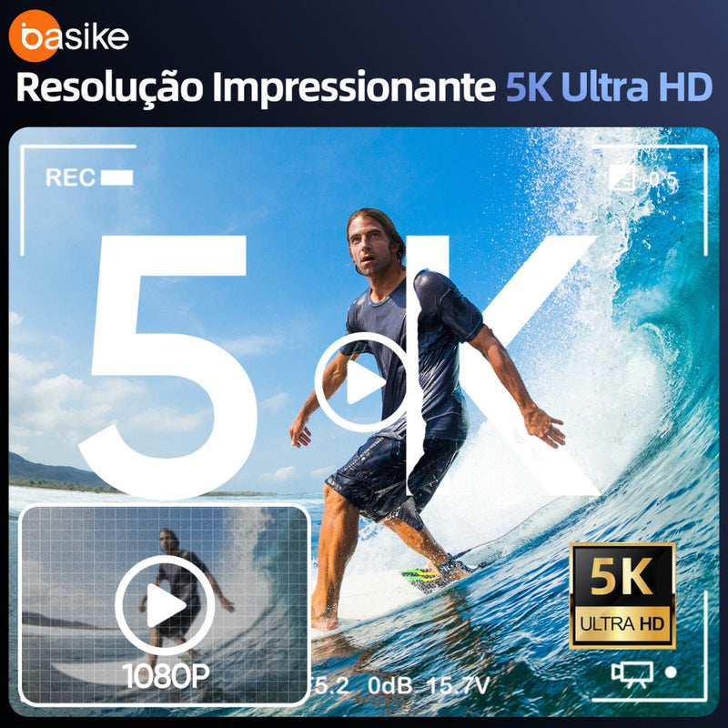 Câmera Fotografica Basike Ba CAM306 Digital 5K 64mp 18x Inteligente com AI Cartão Sd 32gb