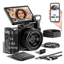 Câmera Fotografica Basike Ba CAM306 Digital 5K 64mp 18x Inteligente com AI Cartão Sd 32gb