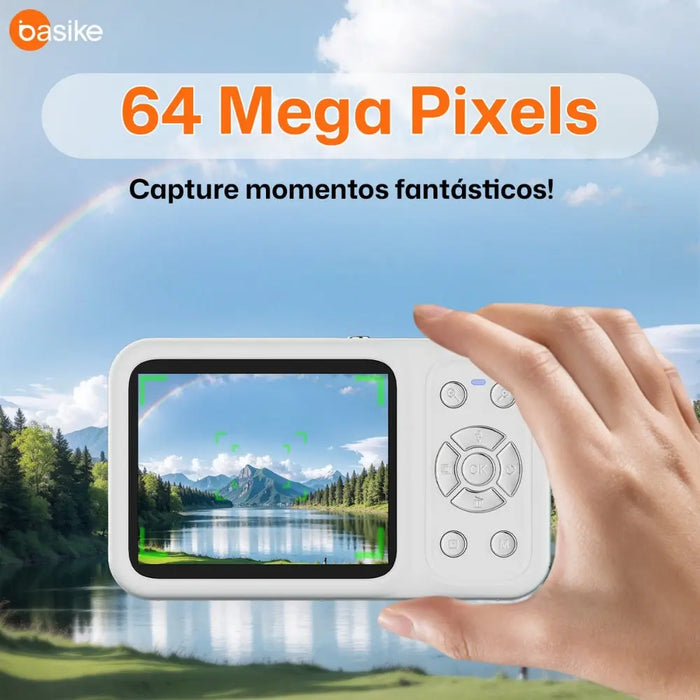 Câmera Fotografica Basike Ba CAM 215 Digital 4k Ultra HD 64mp Com Zoom AF Tela Dupla - Basike Brasil Oficial