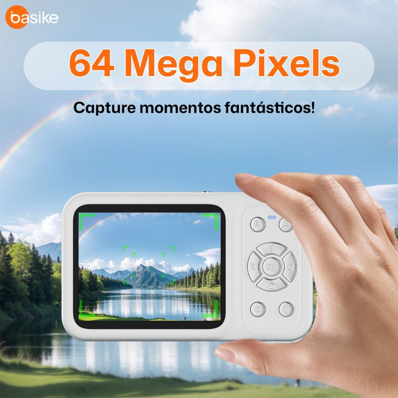 Câmera Fotografica Basike Ba CAM 215 Digital 4k Ultra HD 64mp Com Zoom AF Tela Dupla