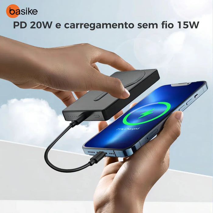 Carregador Power Bank Basike Ba POW 115 10.000mAh Bateria Li-ion 15W - Basike Brasil Oficial