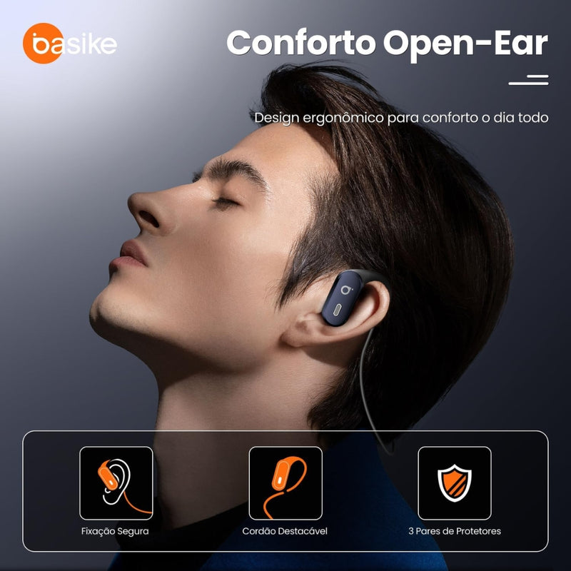 Fone de Ouvido Basike Ba FON 231 Bluetooth 5.4 Esportivo Som Hi-Fi ANC