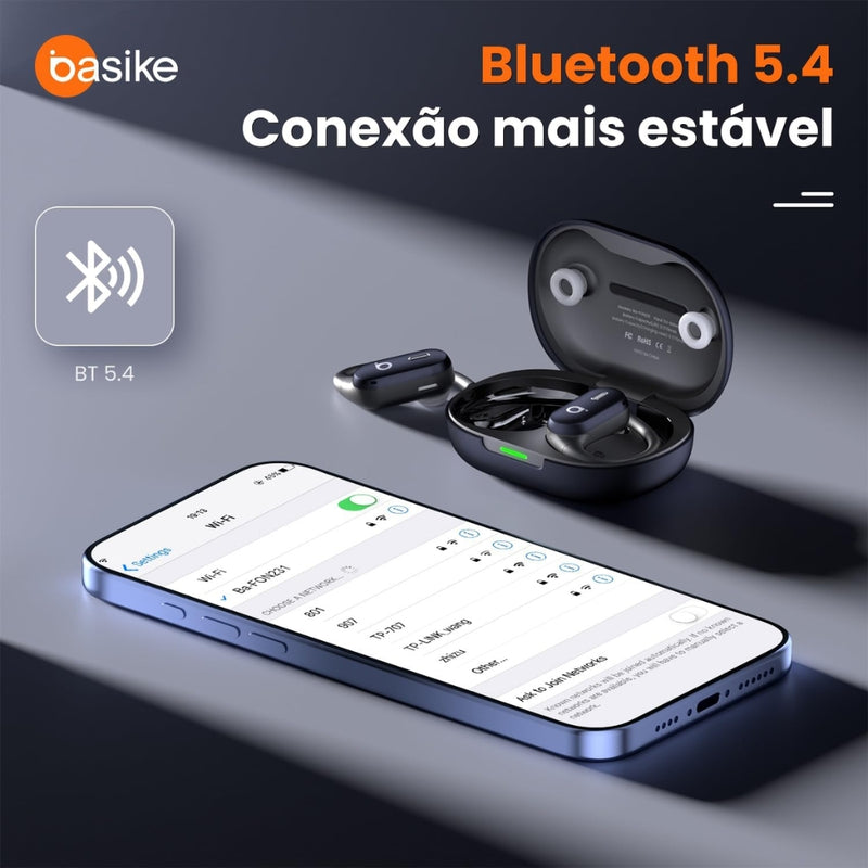 Fone de Ouvido Basike Ba FON 231 Bluetooth 5.4 Esportivo Som Hi-Fi ANC