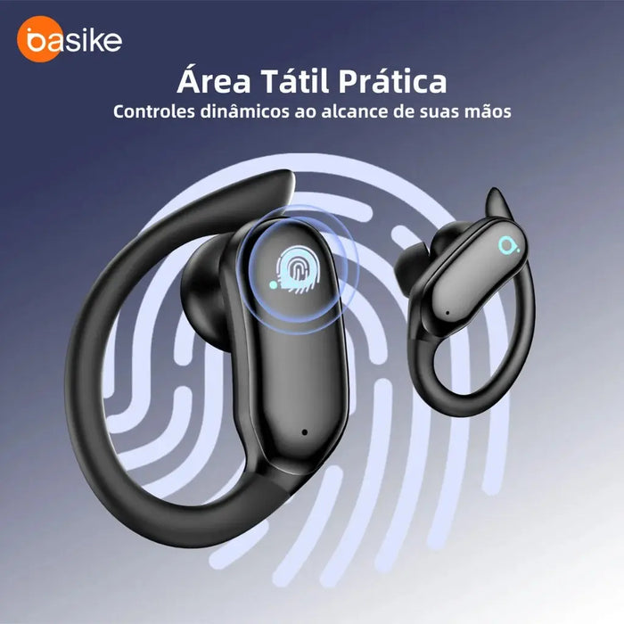 Fone de Ouvido Basike Ba FON 222 Bluetooth Tipo Gancho Esportivo - Basike Brasil Oficial