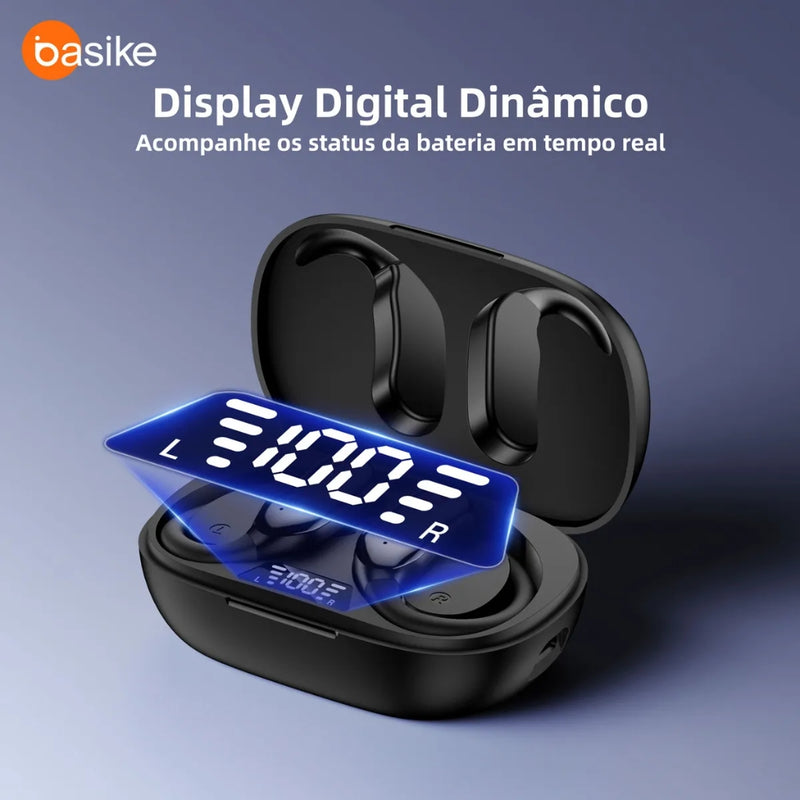 Fone de Ouvido Basike Ba FON 222 Bluetooth Tipo Gancho Esportivo