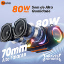 Caixa de Som Basike Ba RAD 295 80W Sem Fio Bluetooth IPX6 TWS RGB Portátil