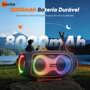 Caixa de Som Basike Ba RAD 295 80W Sem Fio Bluetooth IPX6 TWS RGB Portátil