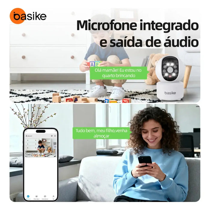 Câmera De Segurança Basike TW 9500 Interna IP Monitamento 2.4G WiFi Full HD 300W Pixel Yoosee - Basike Brasil Oficial