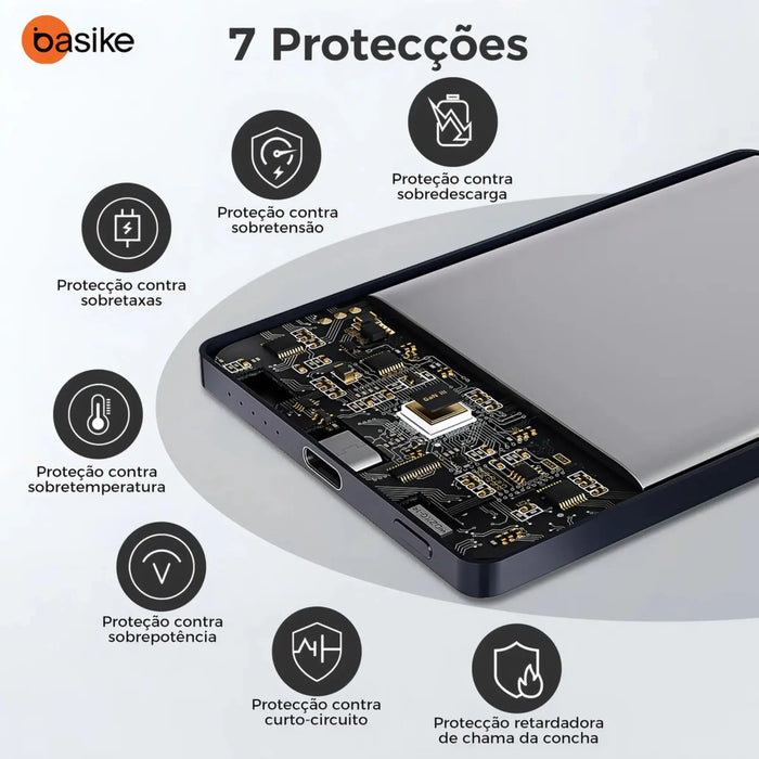 Carregador Power Bank Basike Ba POW 114 5.000mAh Bateria Li-ion 15W - Basike Brasil Oficial