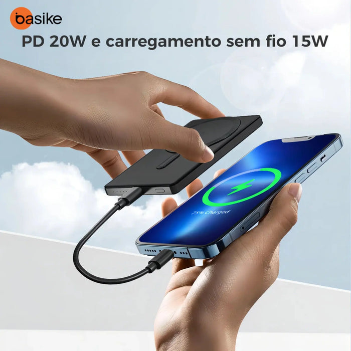 Carregador Power Bank Basike Ba POW 114 5.000mAh Bateria Li-ion 15W - Basike Brasil Oficial