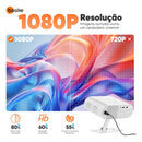 Projetor Basike Ba TY 366 Portatol Android HDMI TV Ultra HD 1080p Wifi 6 Bluetooth