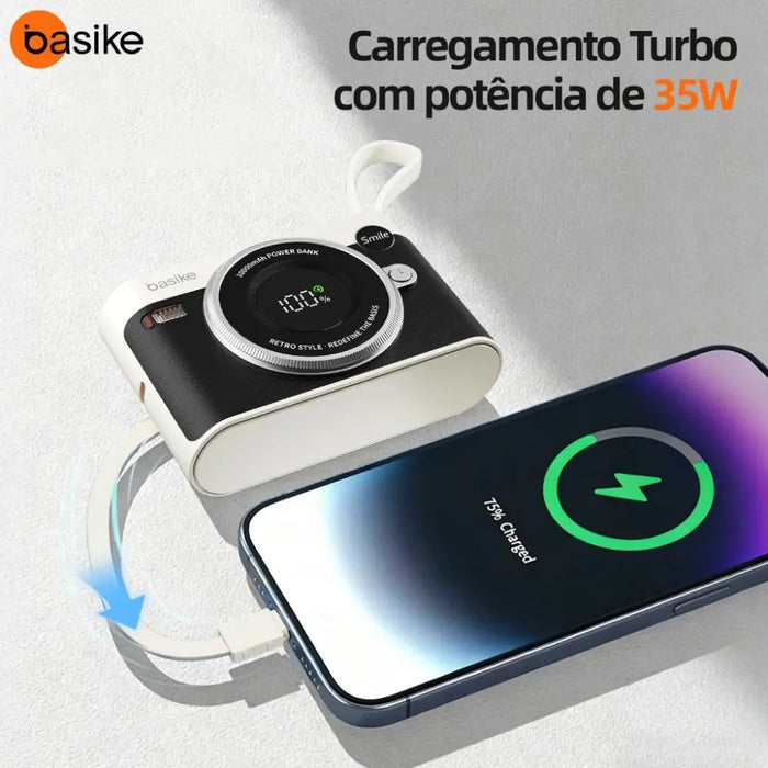 Powe Bank Basike Ba POW 384A 10.000mAh Turbo 22.5W Portátil  Com Display em Led - Basike Brasil Oficial