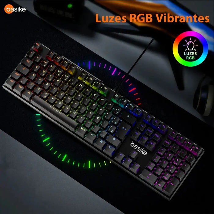 Teclado Mecânico Basike Ba KEY 310 Gamer RGB Com Fio ABNT2 Hot Swapp USB - Basike Brasil Oficial