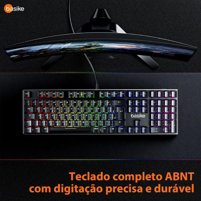 Teclado Mecânico Basike Ba KEY 310 Gamer RGB Com Fio ABNT2 Hot Swapp USB - Basike Brasil Oficial