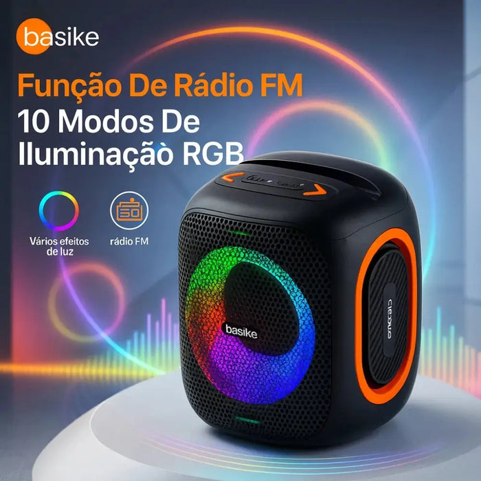 Caixa de Som Basike Ba RAD 127 Speaker Pequena Amplificada Bluetooth USB Preto - Basike Brasil Oficial