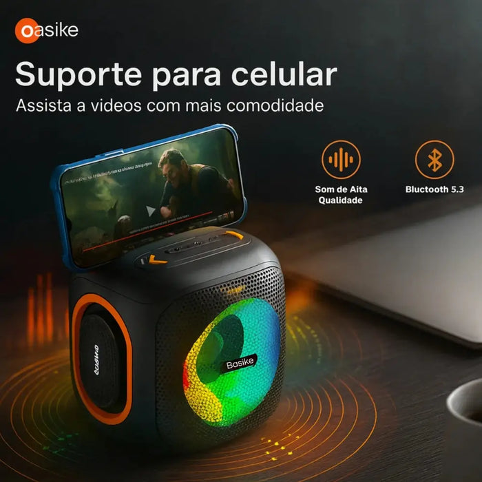 Caixa de Som Basike Ba RAD 127 Speaker Pequena Amplificada Bluetooth USB Preto - Basike Brasil Oficial