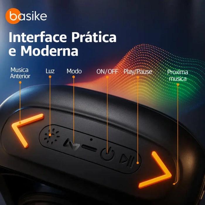 Caixa de Som Basike Ba RAD 127 Speaker Pequena Amplificada Bluetooth USB Preto - Basike Brasil Oficial