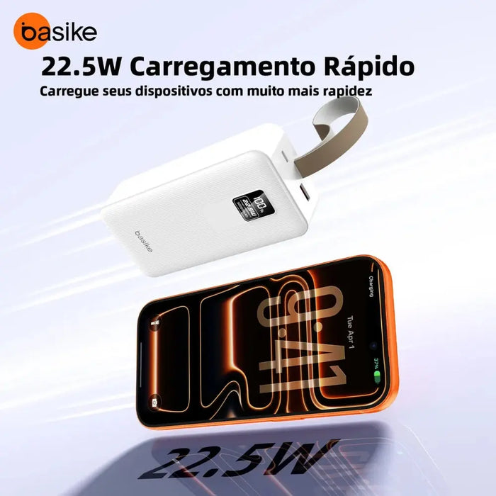 Power Bank Basike B177B 30.000mAh 22.5W Rápido Display em Led - Basike Brasil Oficial