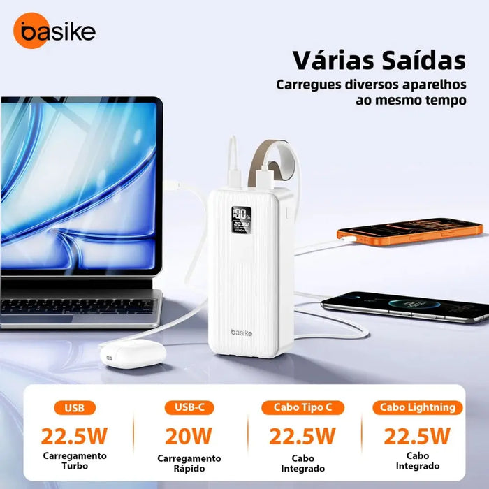 Power Bank Basike B177B 30.000mAh 22.5W Rápido Display em Led - Basike Brasil Oficial
