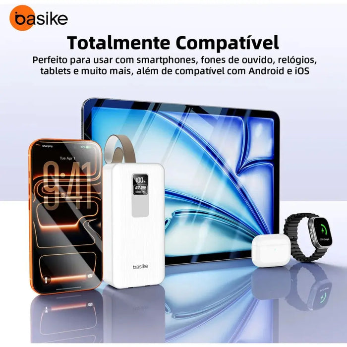 Power Bank Basike B177B 30.000mAh 22.5W Rápido Display em Led - Basike Brasil Oficial