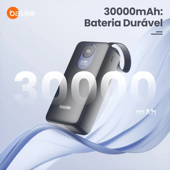 Power Bank Basike Ba POW 177A 20.000mAh 22.5W Portátil com Cabos Compatível - Basike Brasil Oficial