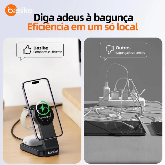 Carregador por Indução Basike Ba WXC 290 Magnético 15W Rápido 3 em 1 - Basike Brasil Oficial