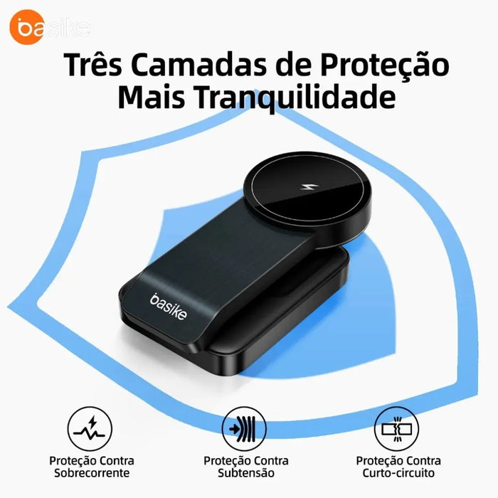 Carregador por Indução Basike Ba WXC 290 Magnético 15W Rápido 3 em 1 - Basike Brasil Oficial