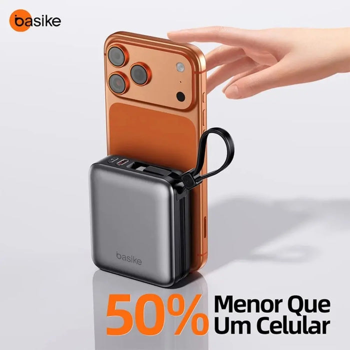 Power Bank Basike B200B  10.000mAh 22.5W Mini Carregamento Com FIO e Magsafe - Basike Brasil Oficial