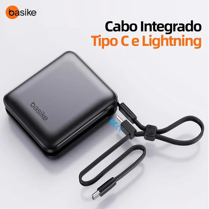 Power Bank Basike B200B  10.000mAh 22.5W Mini Carregamento Com FIO e Magsafe - Basike Brasil Oficial