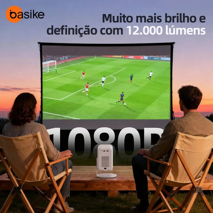Projetor Portátil Basike Ba TY 365 Smart FULL hd 12.000 Lúmens Wi-fi 6 Bluetooth 5.4 Basike
