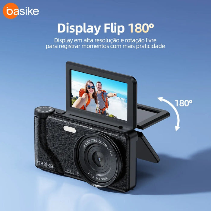 Câmera Fotografica Basike Ba CAM 419 Digital 4K com Lente Dupla 64mp 18x Basike