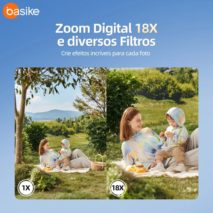 Câmera Fotografica Basike Ba CAM 419 Digital 4K com Lente Dupla 64mp 18x Basike