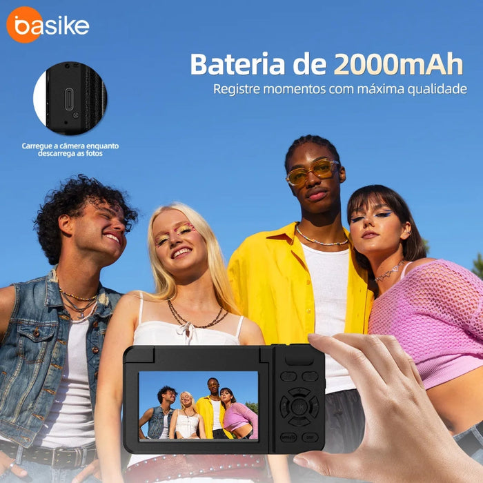 Câmera Fotografica Basike Ba CAM 419 Digital 4K com Lente Dupla 64mp 18x Basike