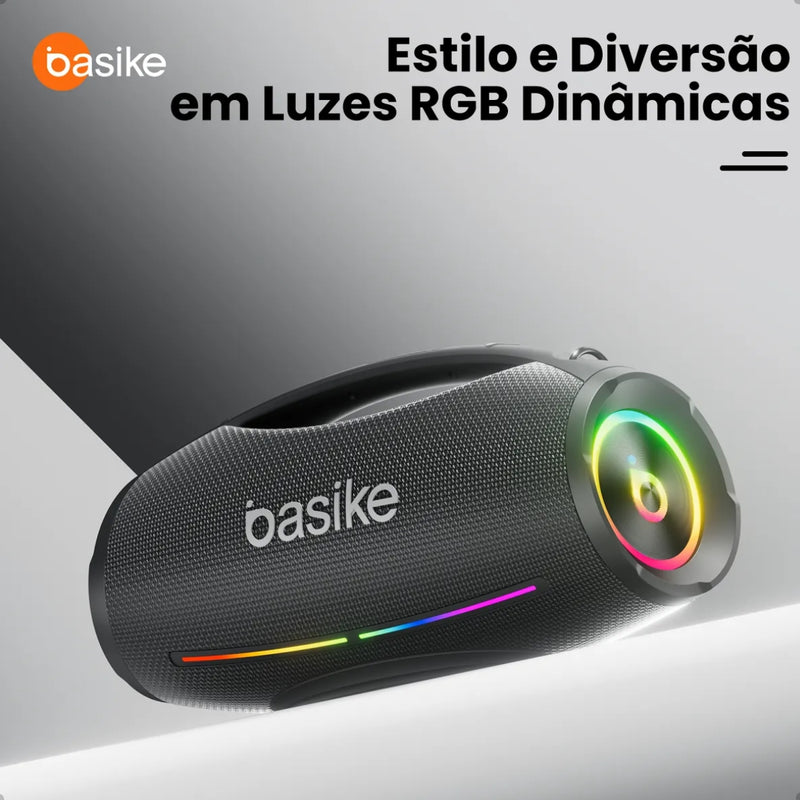 Caixa de Som Basike 200W Bluetooth Portátil IPX6 TWS Potência e Grave 30.000mAh