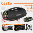 Caixa de Som Basike BA RAD 304 200W Bluetooth Portátil IPX6 TWS Potência e Grave 30.000mAh