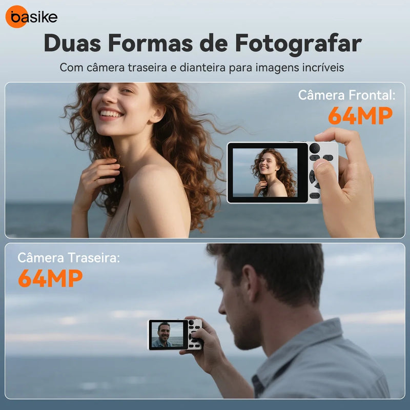 Câmera Fotográfica Basike Ba-CAM292 Digital Portatil 4K Ultra HD 1080P Cartão SD 32gb