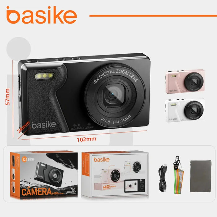 Câmera Fotográfica Basike Ba-CAM292 Digital Portatil 4K Ultra HD 1080P Cartão SD 32gb - Basike Brasil Oficial