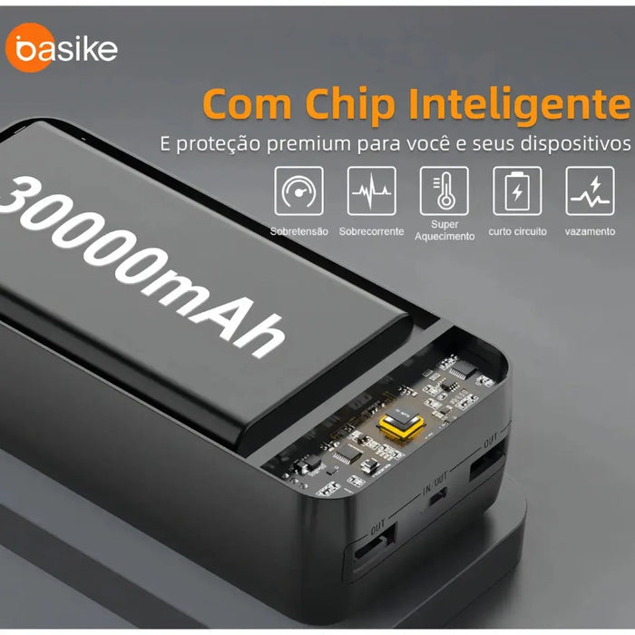 Power Bank Basike Ba POW 177 30.000mAh Carregador Super Rápido Portátil Universal - Basike Brasil Oficial